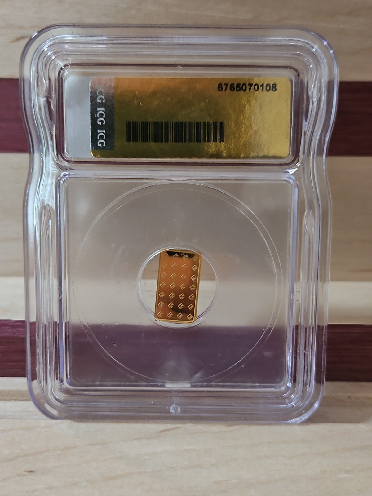 0.5 GRAM GOLD BAR – Frontier Mint .9999 fine ICG Slabbed MS70PL