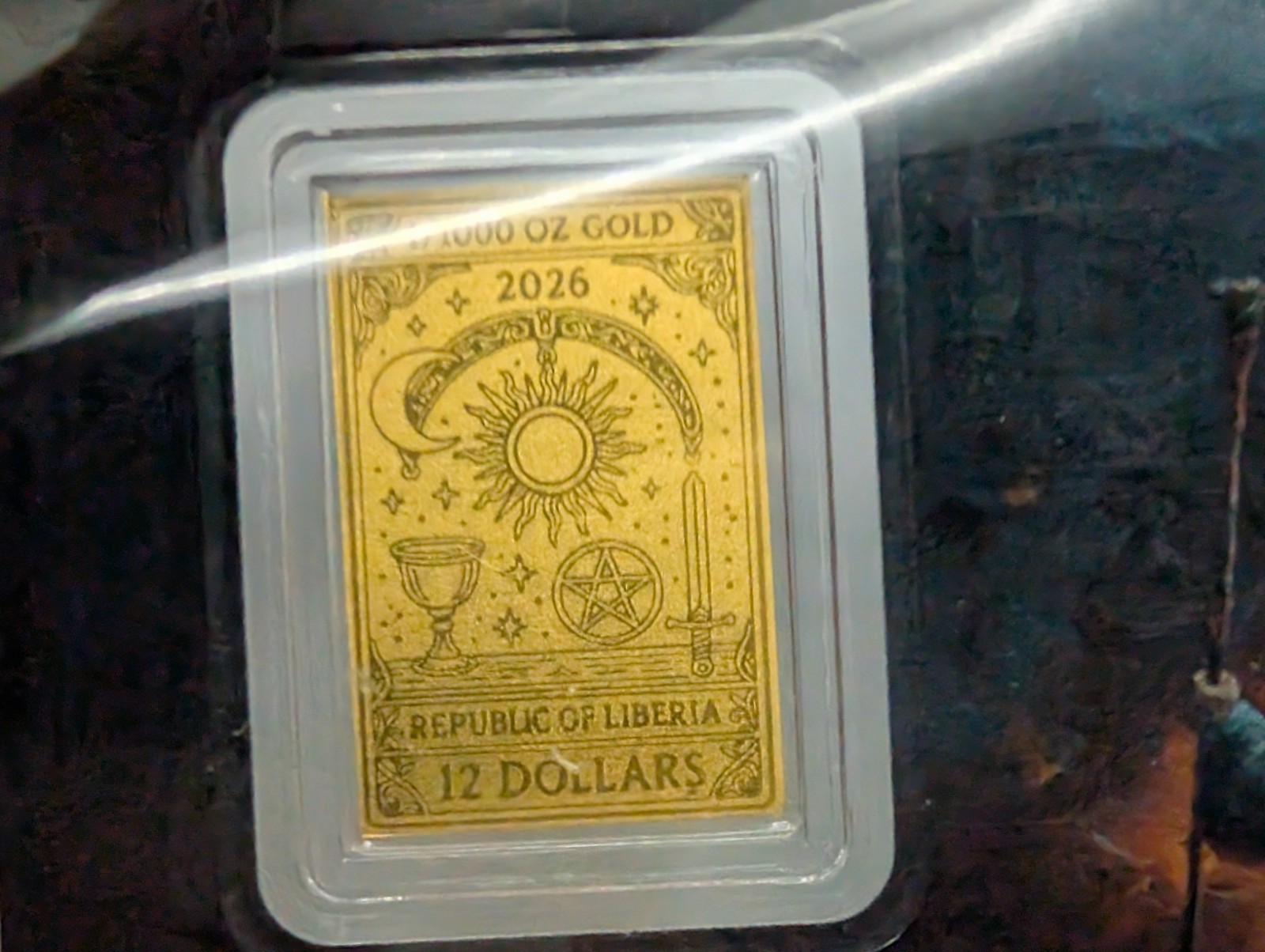 Republic of Liberia 2026 The Magician 1/1000 oz .9999 Fine Gold Bar W/ COA Card