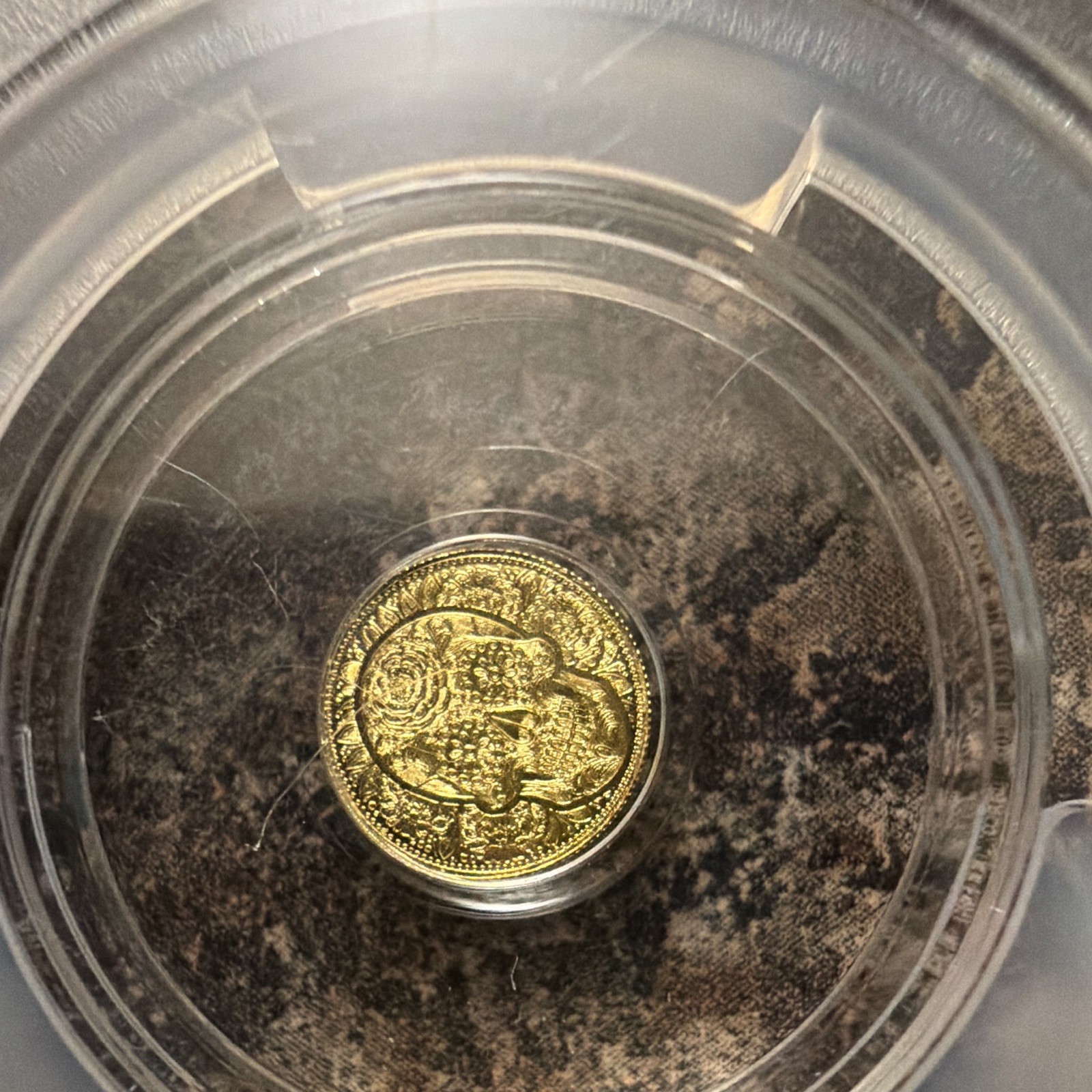 PCGS MS69 Day of the Dead Rose Skull 1/200 oz Gold Round Au Cert#58354863