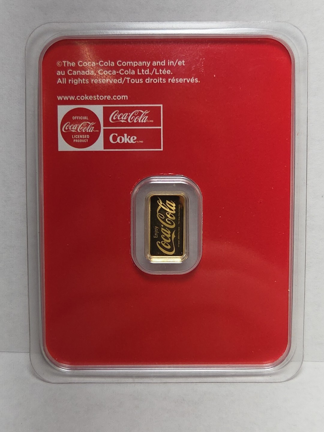 Coca-Cola 1/2 Gram .9999 Pure Gold Bar in Assay Package–Collectible Gold RTC167