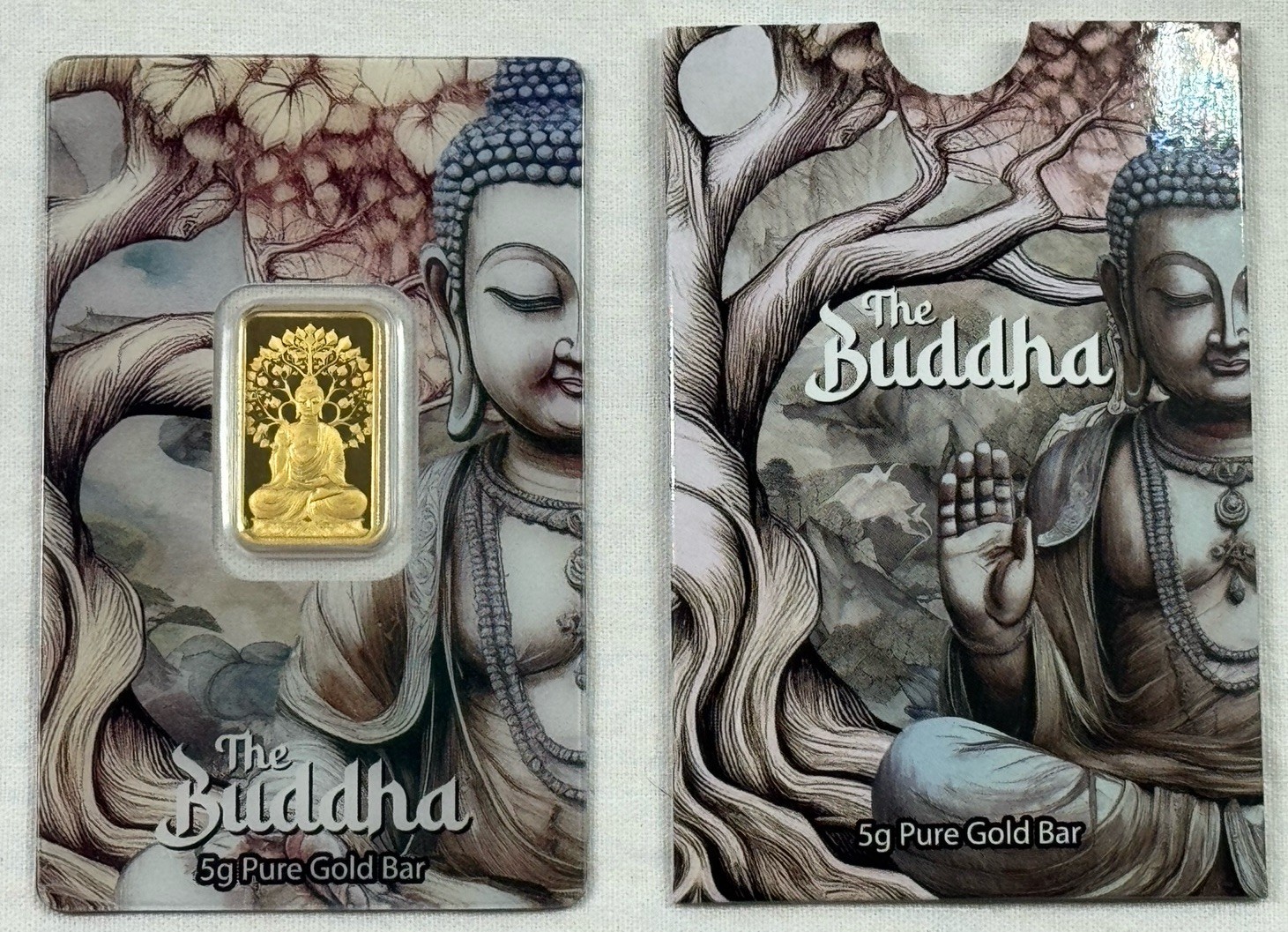 5 gram Pamp Lucky Buddha Gold Bar with Assay Sleeve – Brand New