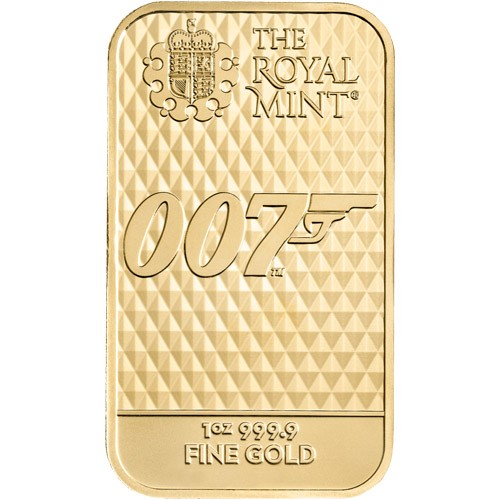 1 oz British James Bond Diamonds Are Forever Gold Bar (New w/ Assay)