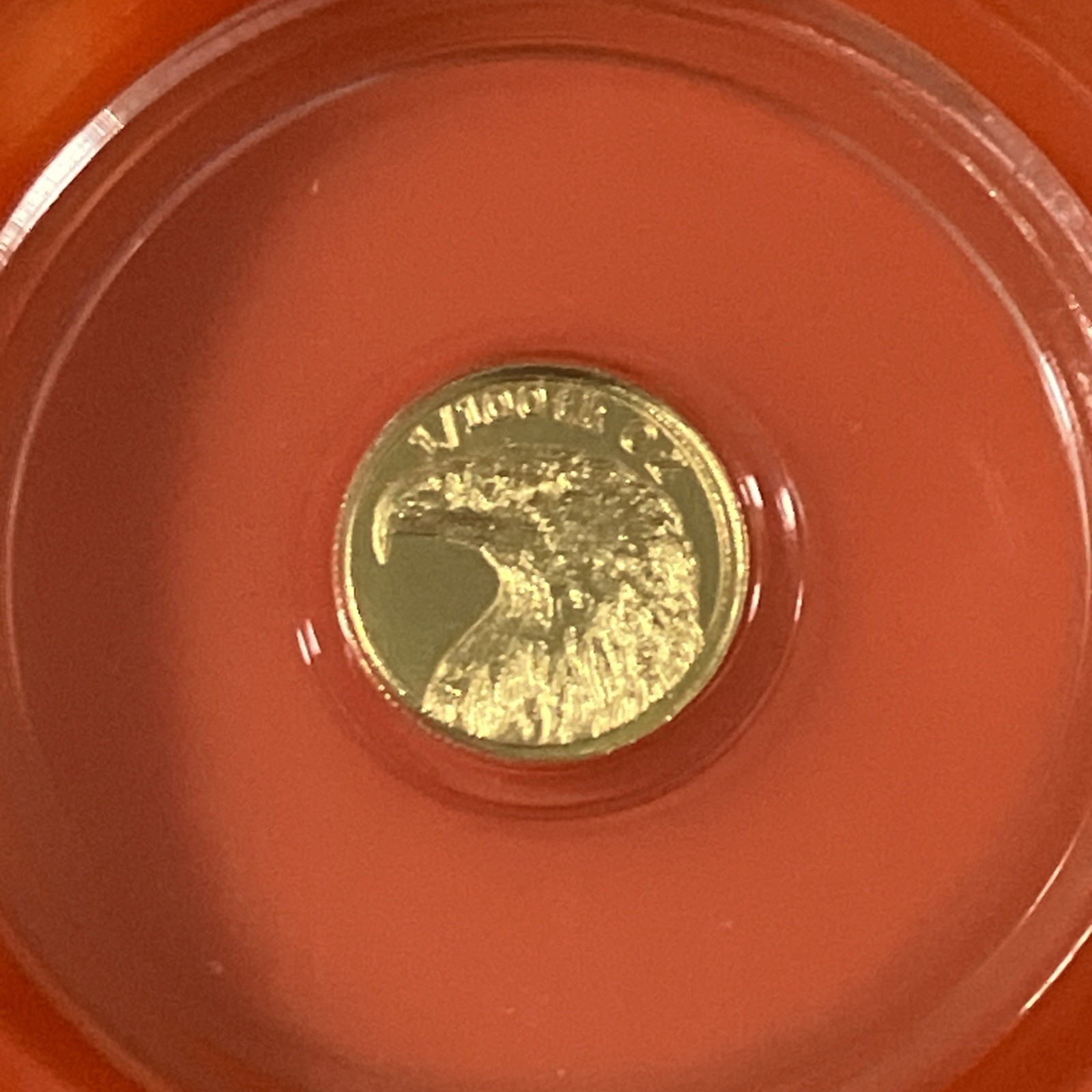 1/100 oz .9999 Fine Gold Round American Eagle & Flag in Clear Capsule – Monarch