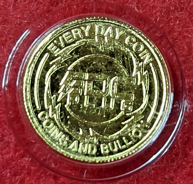 1/200 oz .9999 Fine Gold Round EDC Plug on Whatnot in Capsule