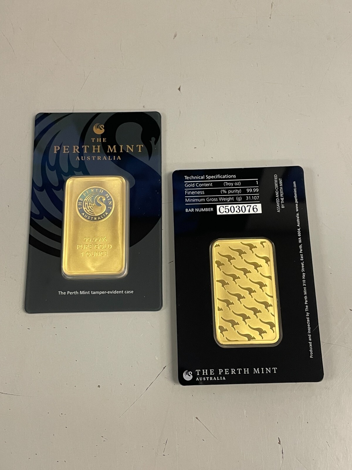 Perth Mint 1 oz Gold Bar .9999 Sealed With Assay Certificate 24 Karat