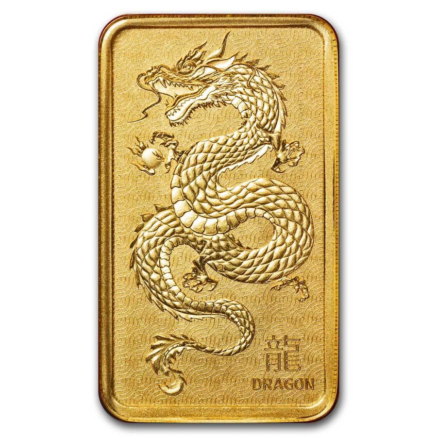 1 oz Gold Bar – Perth Mint Lunar Dragon