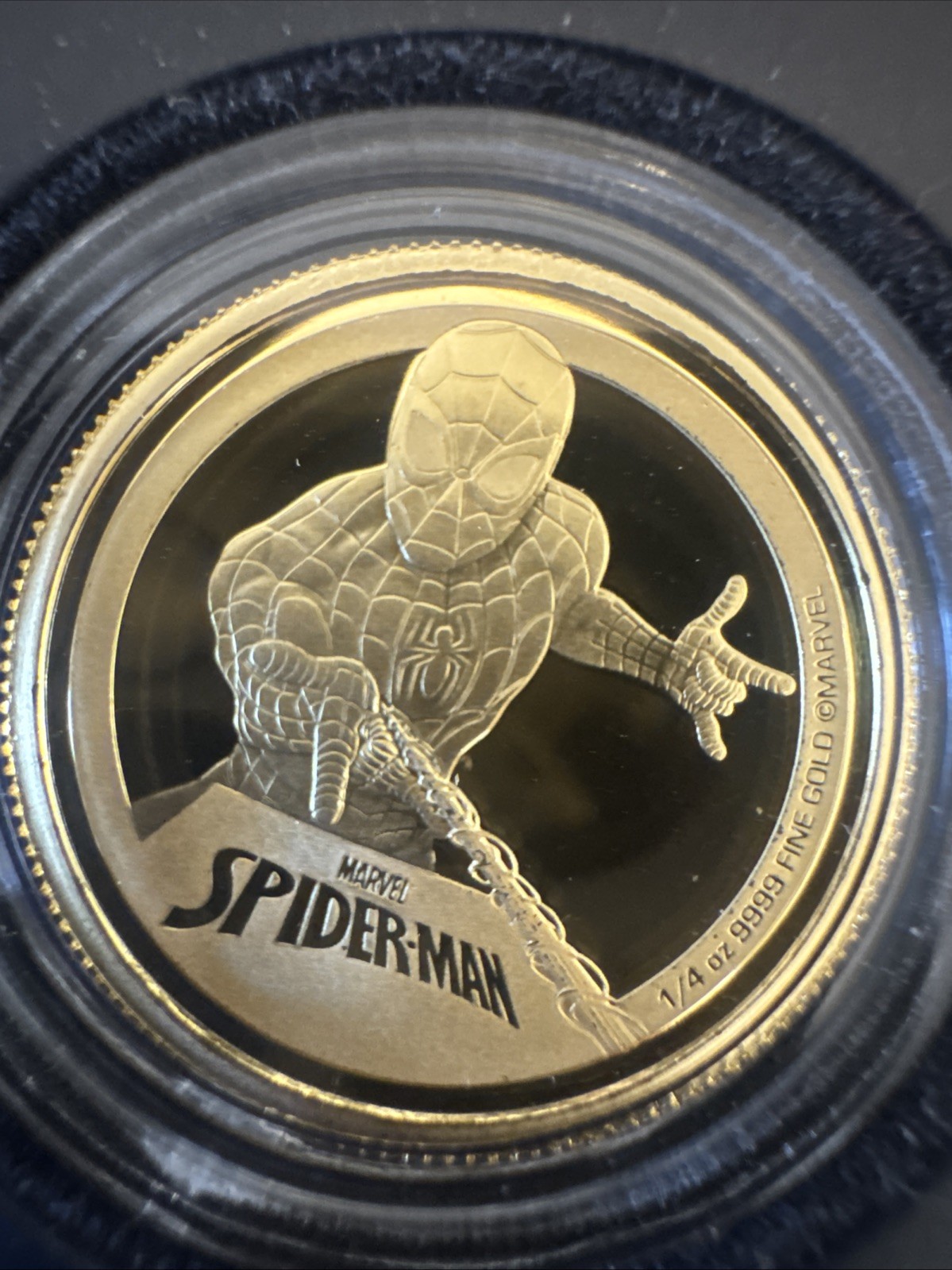 🕷️Marvel Spider-Man🕷️1/4 oz Gold Proof Coin Limited Edition 💥 COA #286