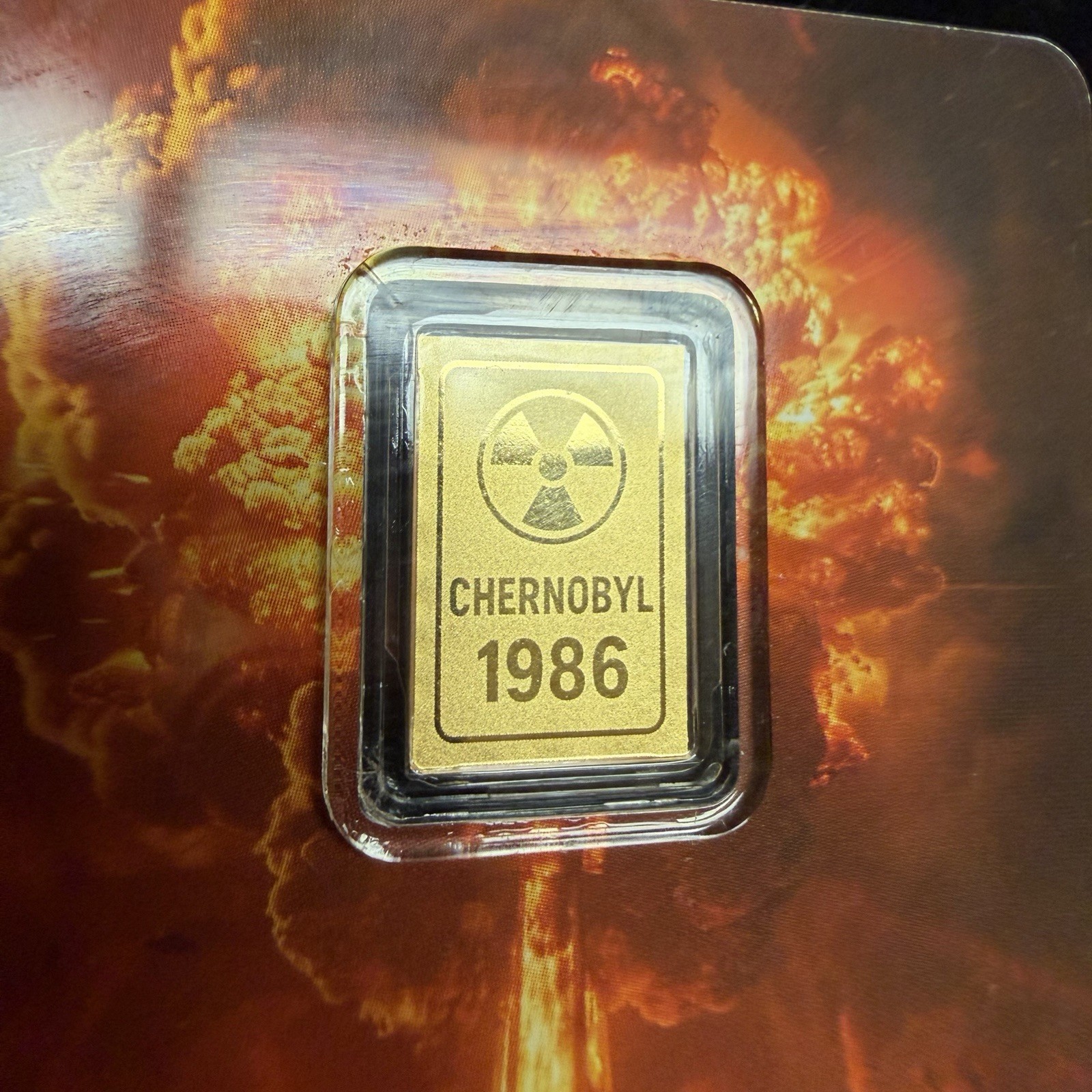 2026 Gold Bar Chernobyl 1986 Radiation Theme in capsule card 1/1000 oz 9999
