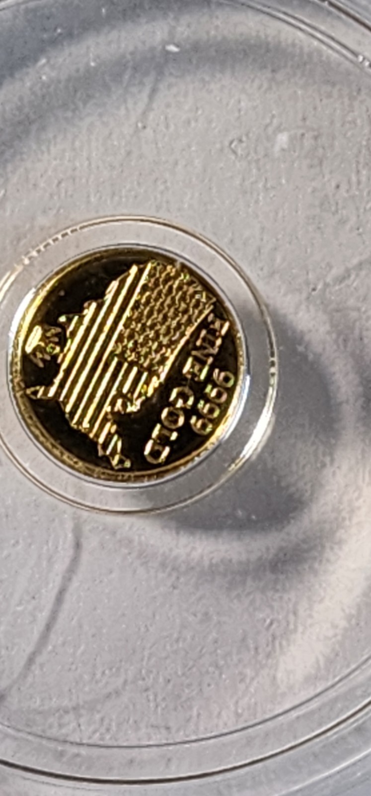 ICG MS70 Bald Eagle Gold Round ND Slabbed 1/500th oz Gold Composition
