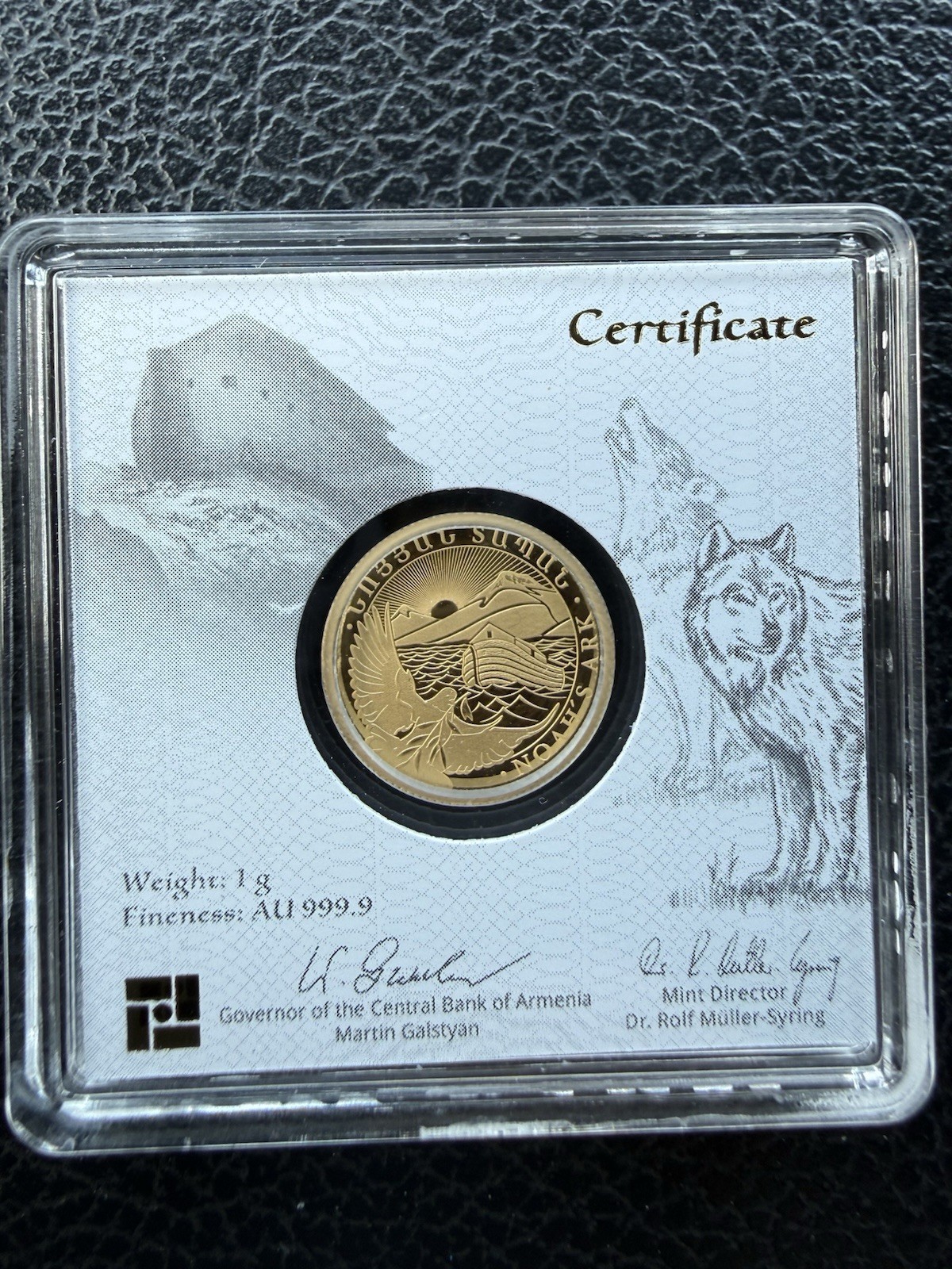 2026 1 Gram Armenian Gold Noah’s Ark Coin – 100 Dram 999,9 Fine Gold