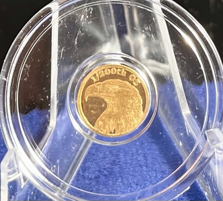 Lot (4)x 1/200 Oz Gold Patriotic Eagle Design In Capsules – Low Mintage!