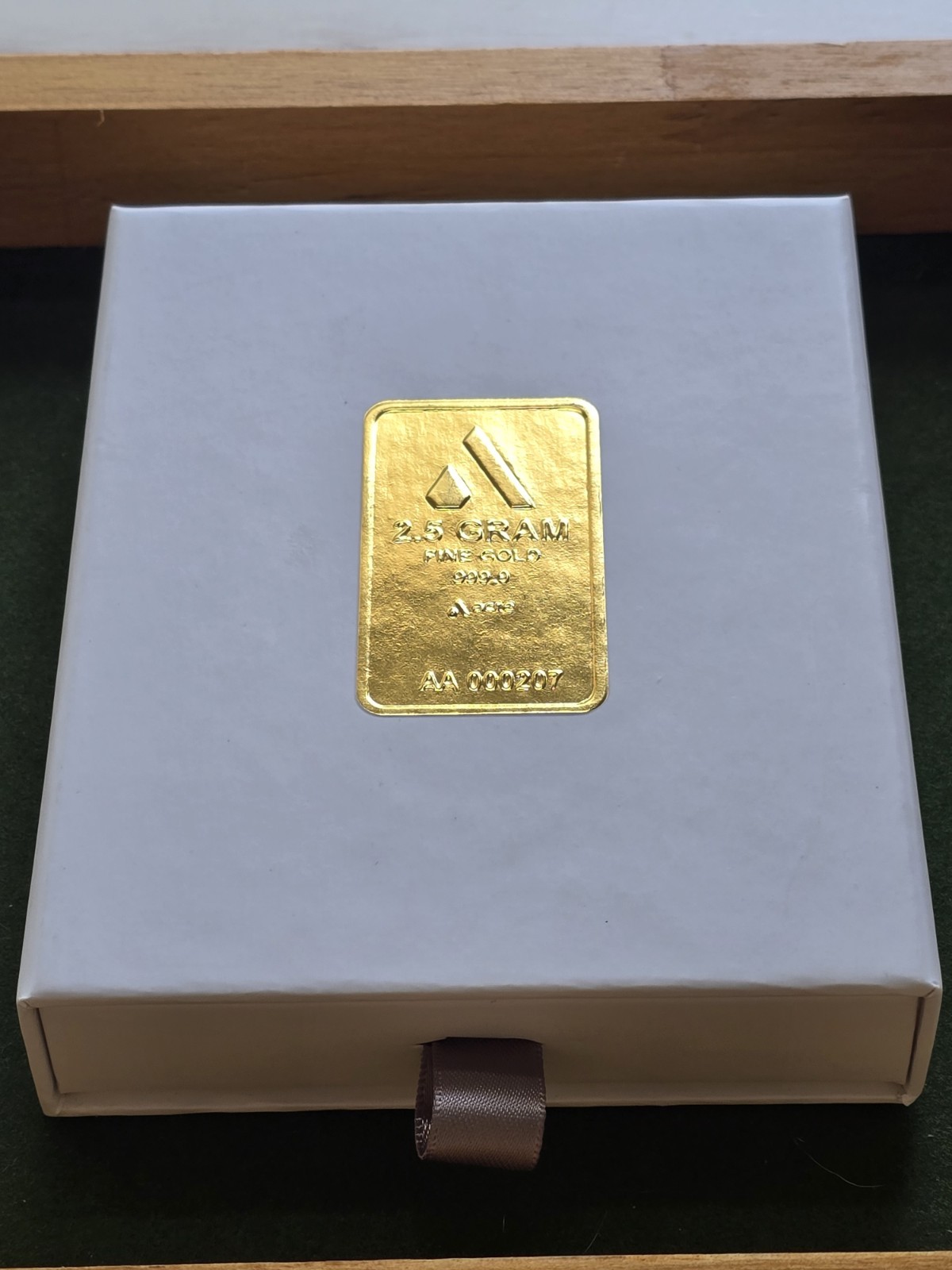 2.5 Gram .999 Fine Gold Acre Bar Assay Original, Sealed Clean