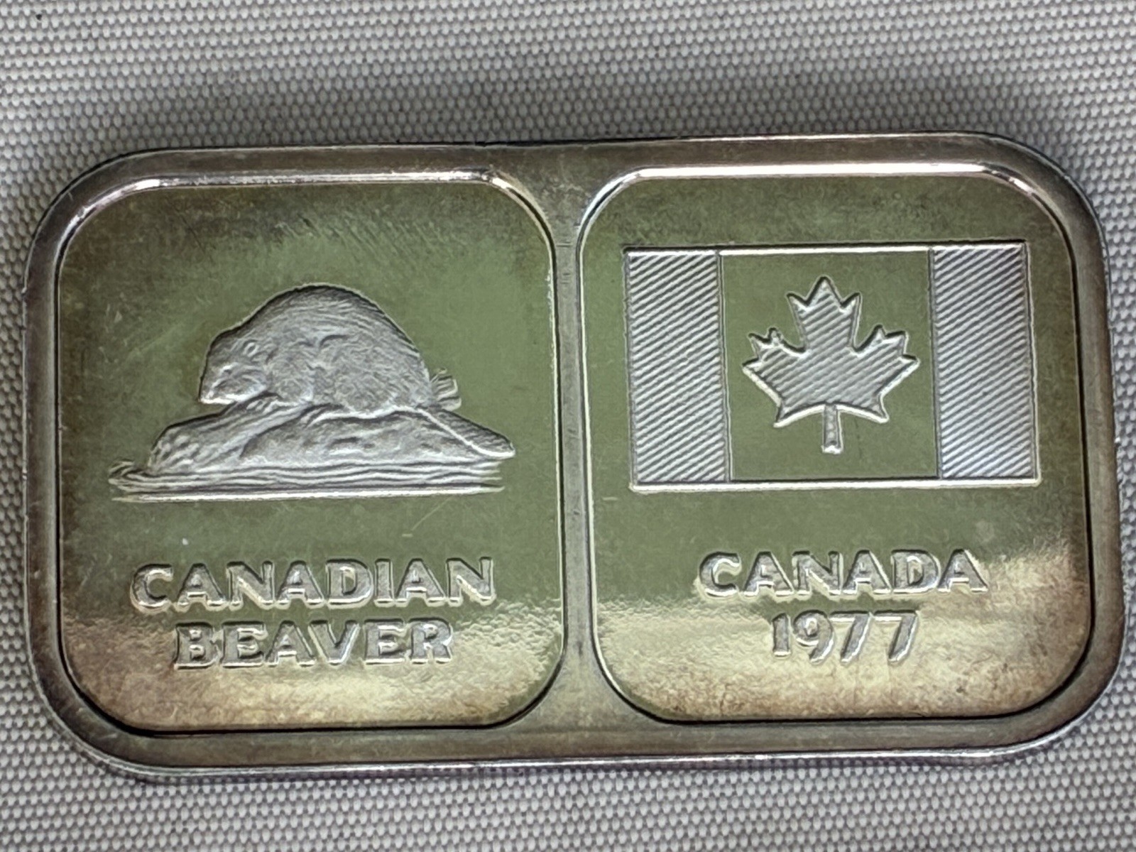 1977 Rosario Resource – Canada – 1 oz .999 Silver Art Bar – Canadian Beaver
