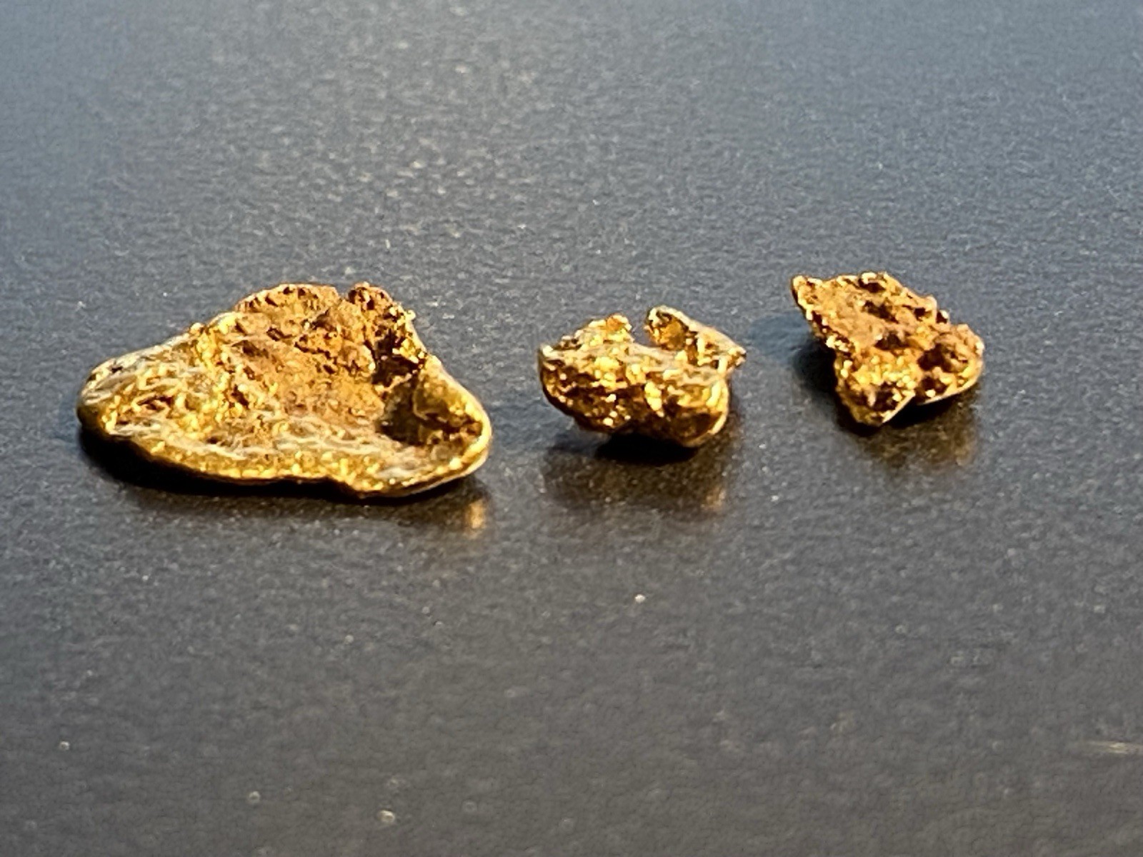 3 Alaskan Gold Nugget 1 Gram Gold Total 22-24K Natural Gold .999 Millennial Era