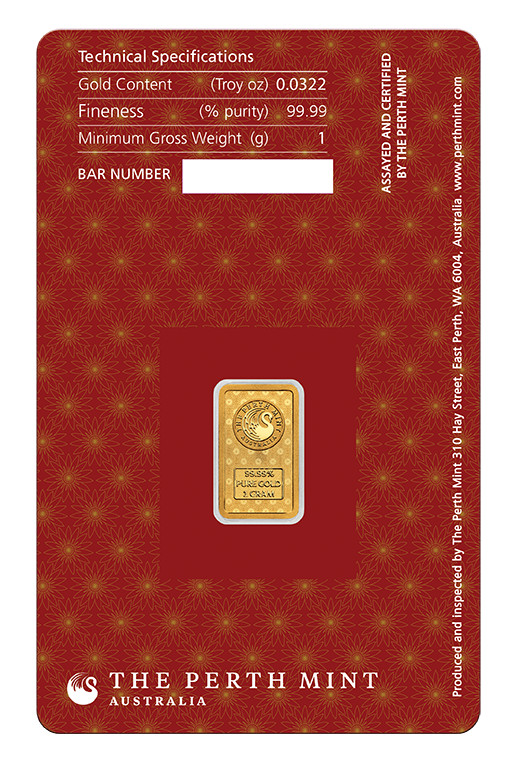 2025 Australia Perth Mint Lakshmi Diwali 1 Gram Gold Bar In Assay Card