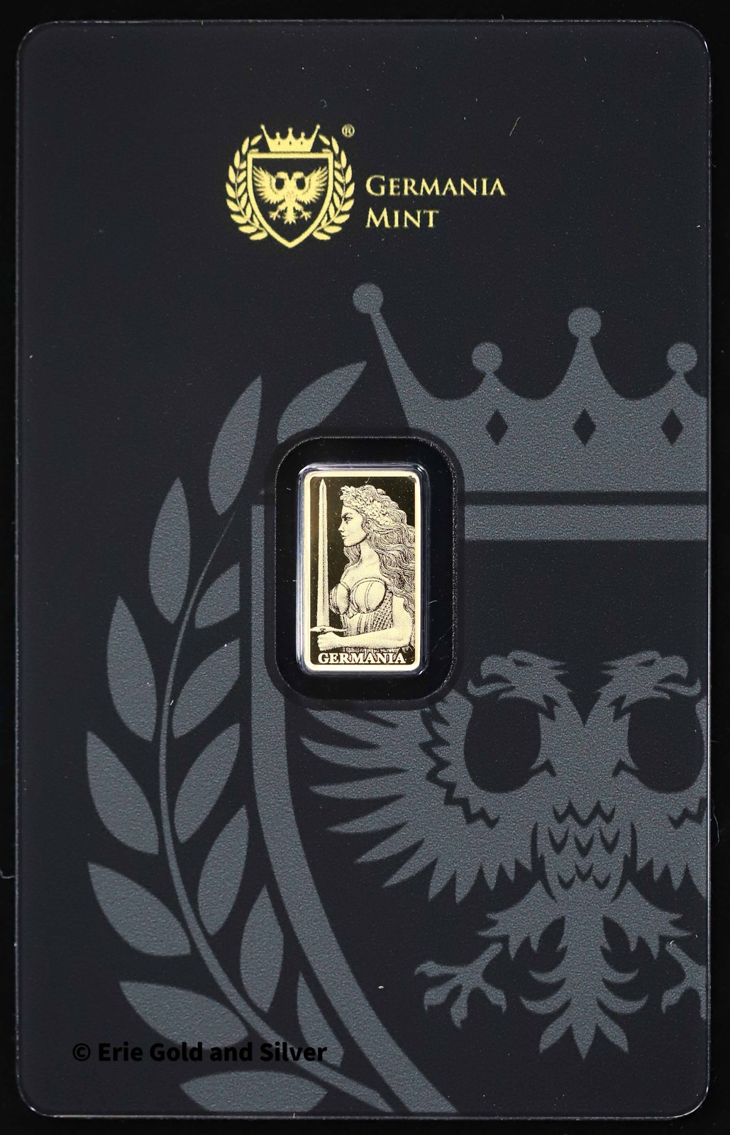 Lady Germania 1/200 oz Gold Germania Mint Bar in Assay Card