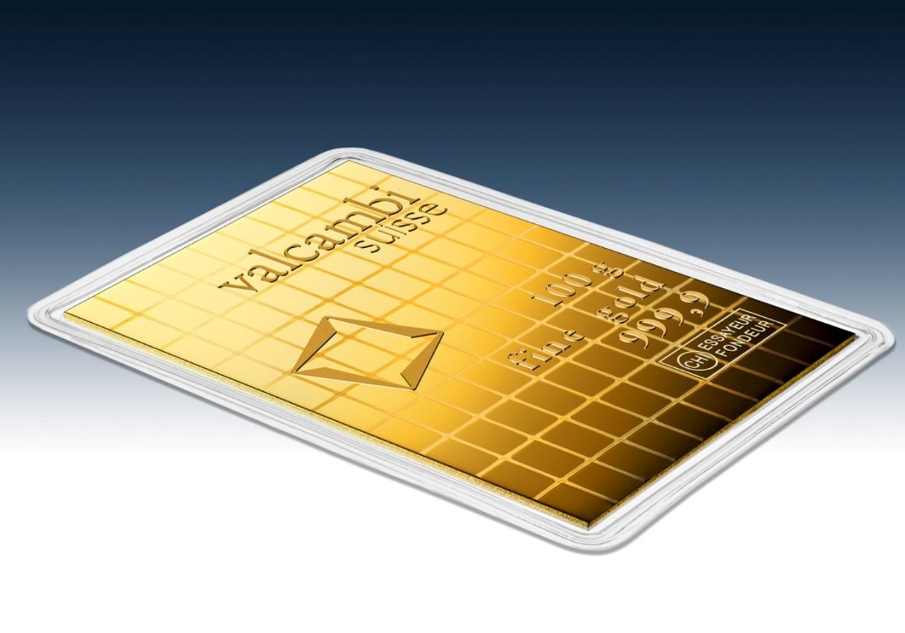100 x 1 gram Gold Valcambi CombiBar w/ Assay Card .9999 Gold Bullion #A669