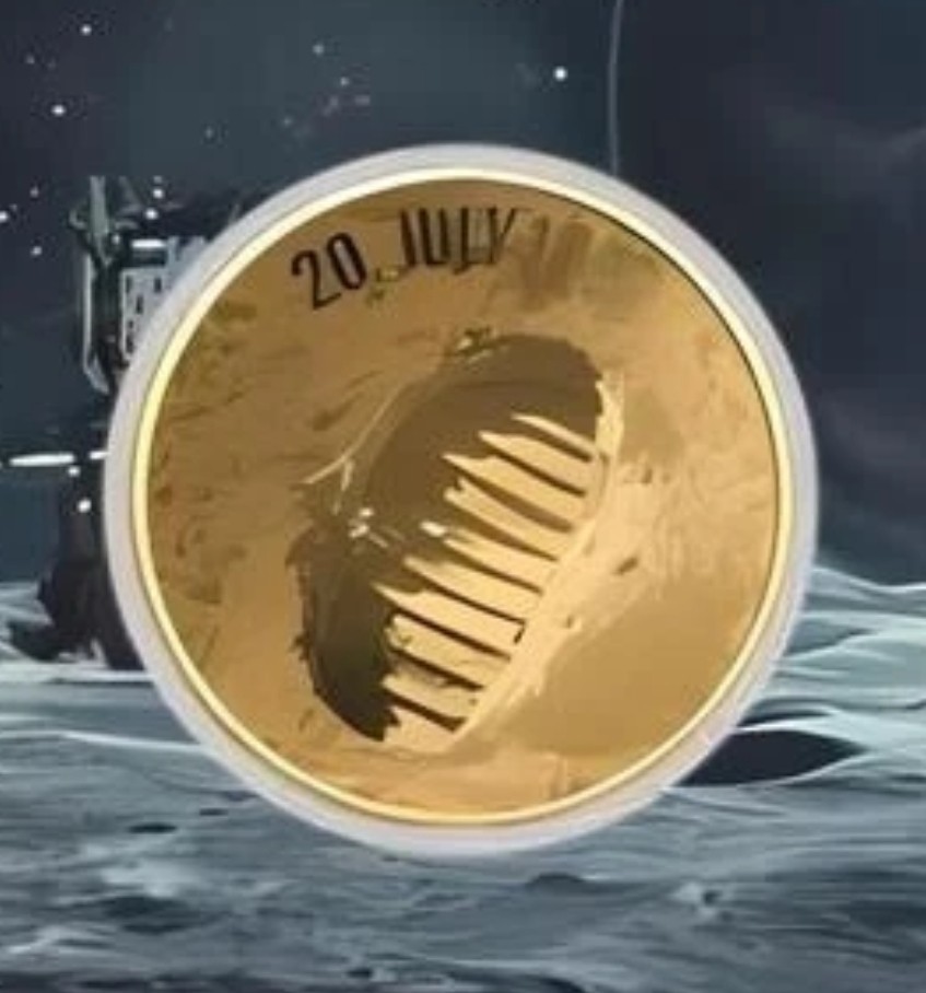 MOONLANDING 1/1000 Oz Gold Coin 3000 Francs Chad 2024