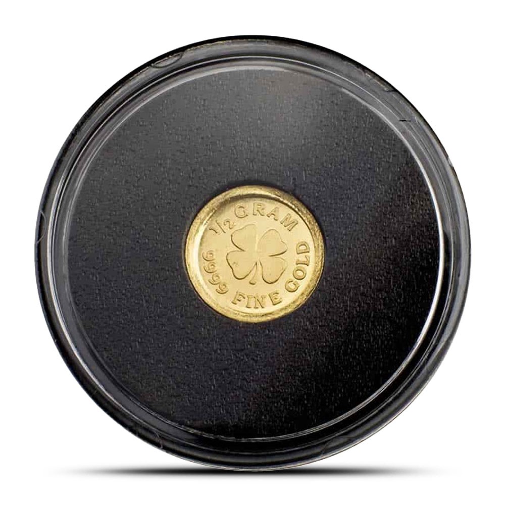 1/2 Gram Monarch Clover Gold Round (Capsule)