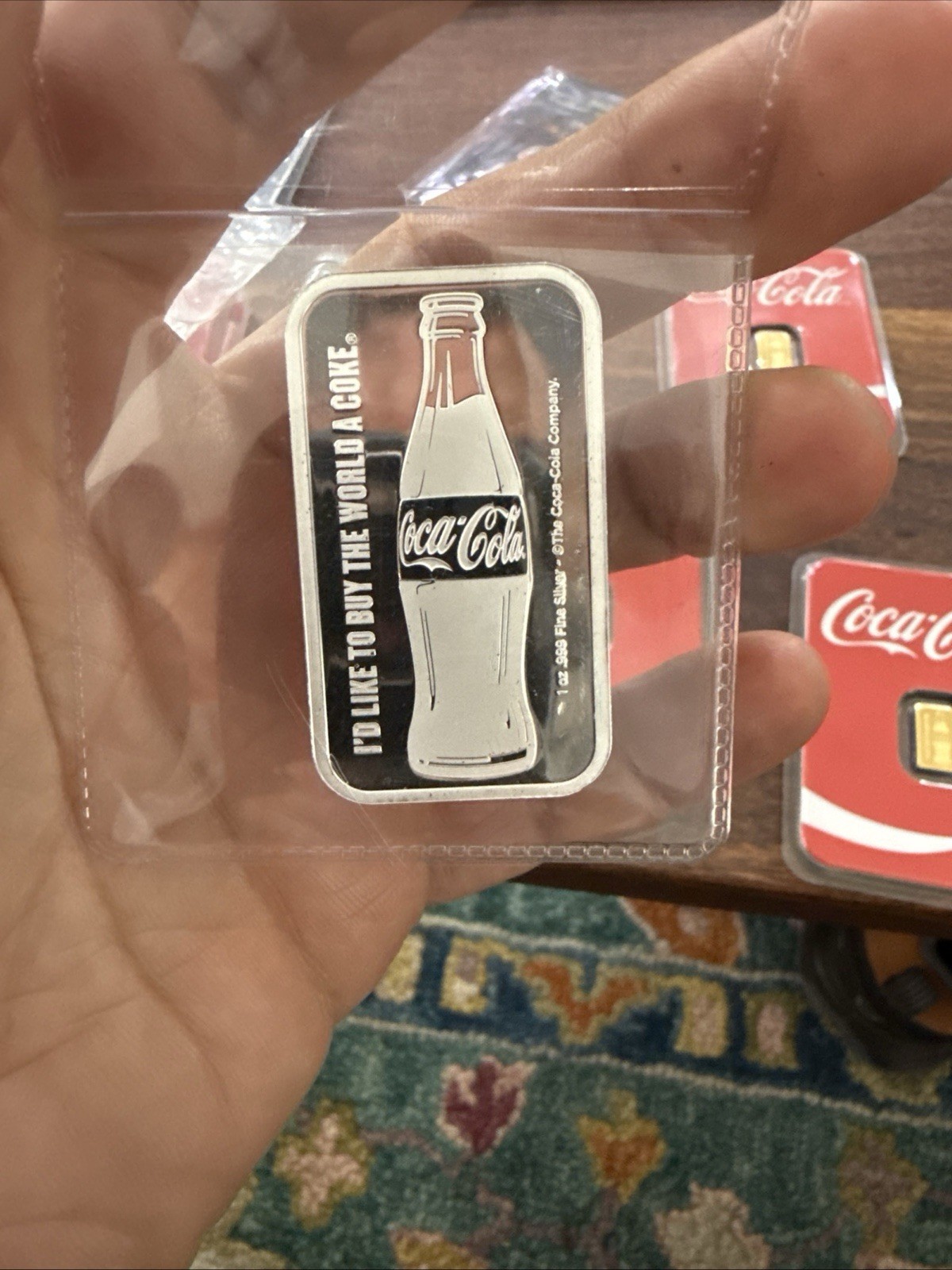 Coca Cola Precious Metal Combo 1/2 Gram Gold In Assay And 1 Oz Silver Matching
