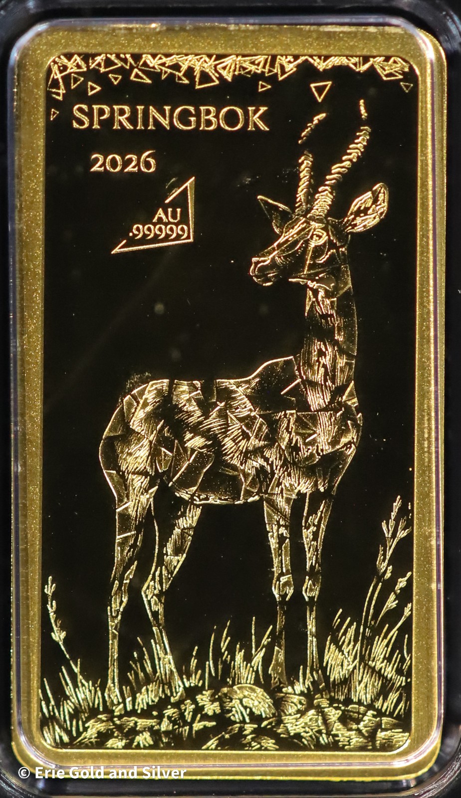 Solomon Islands Springbok Proof 1/100th oz Gold Bar