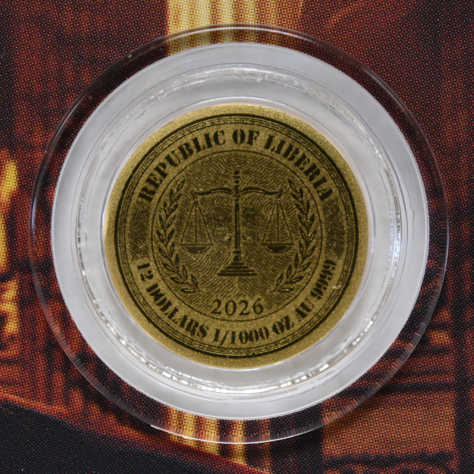 2026 Liberia Trump 250th Ann. 1/1000-oz .9999 Gold in Card Cert #7054 (slx5370)
