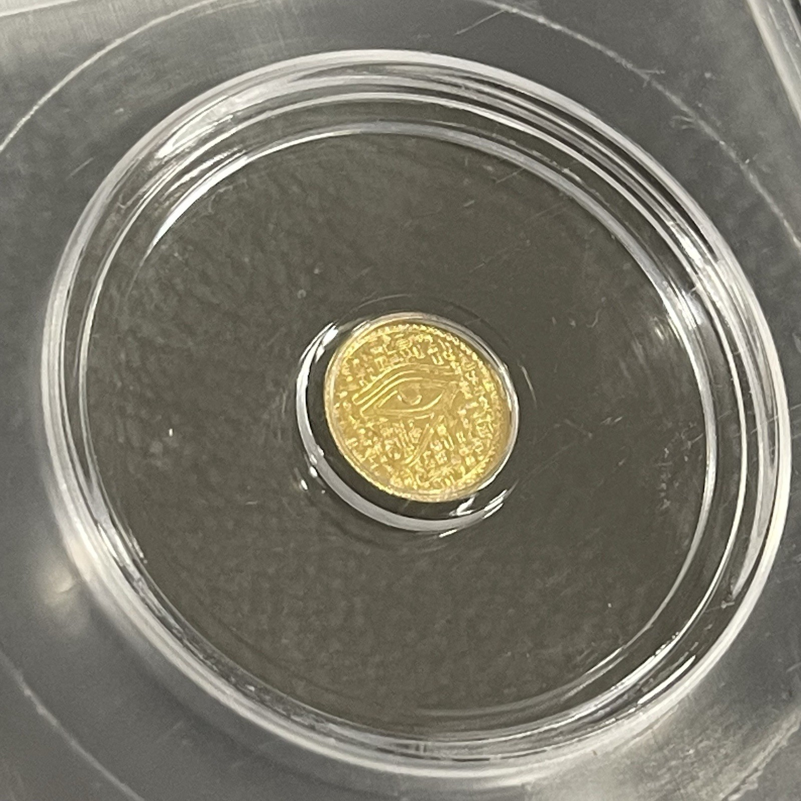 ICG MS70 Eye of Ra Gold Round ND Ultra Gem Slabbed Cert 4592190377 1/500oz