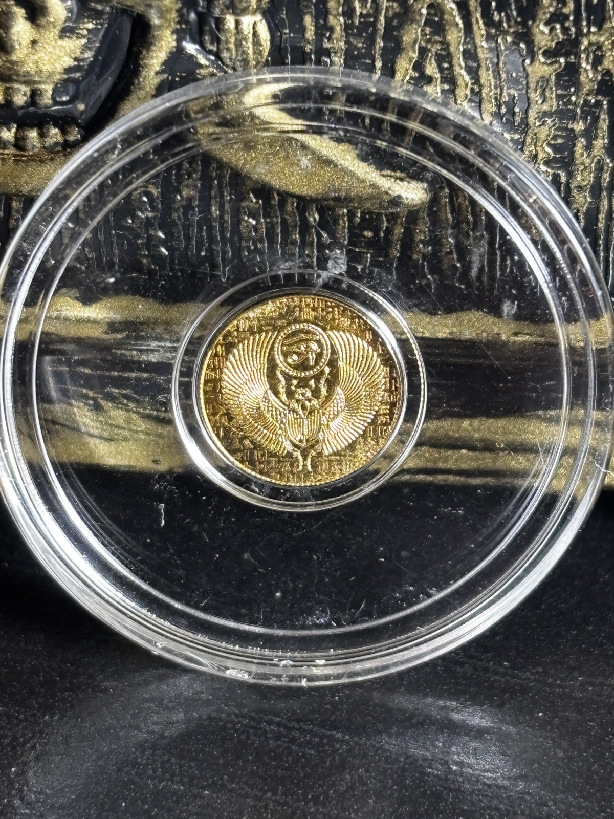 1/200 oz .9999 Fine Gold Round – Monarch – Egyptian Scarab (Sealed in Capsule)