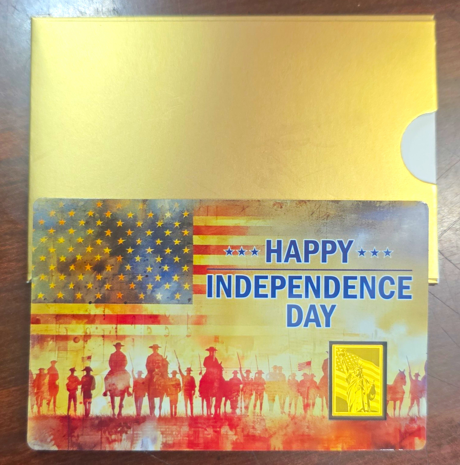 Happy Independence Day 1/1000 oz Gold Bar 0.999 Fine Bullion