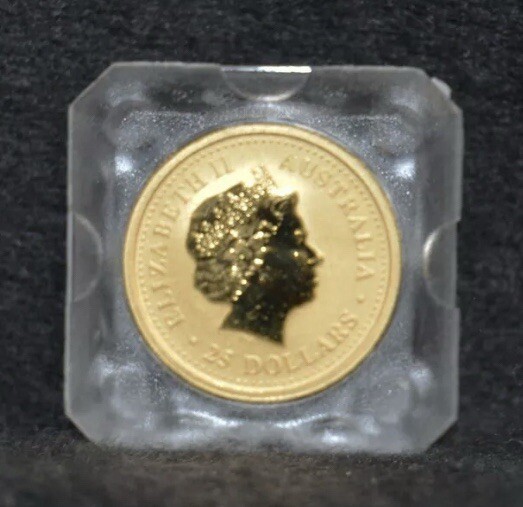 1999 Australia Lunar Year of The Rabbit ~ 1/4 oz Gold .9999 ~ Vintage Coin ~ GEM