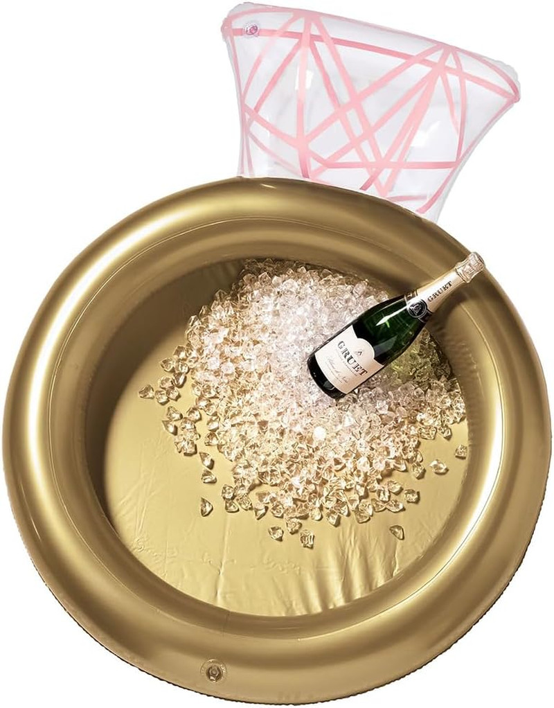 Gold & Pink Diamond Ring Inflatable Cooler (31.8″ X 44.8″) – 1 Pc. | Eye-Catchin