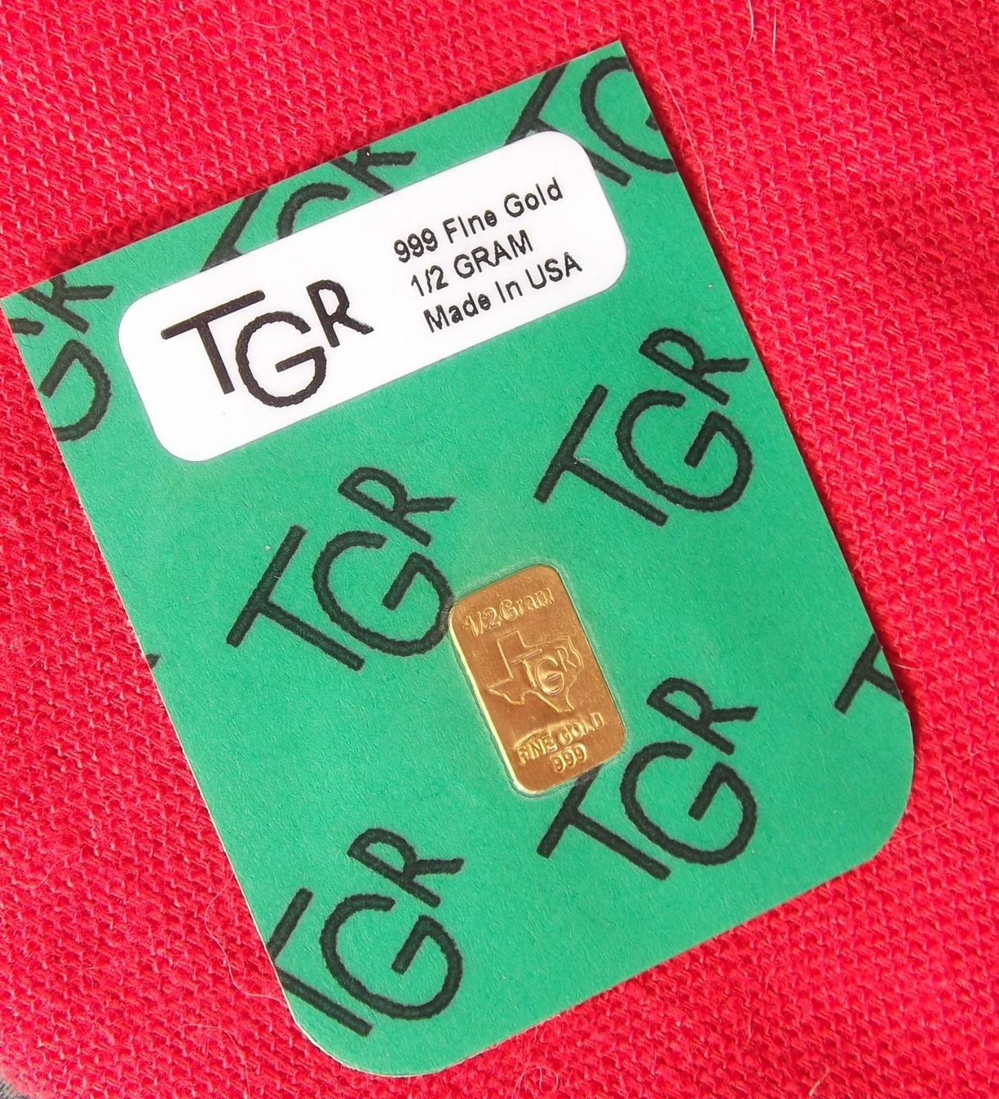 GOLD 1/2 GRAM BAR TGR PREMIUM BULLION 999.9 FINE CERTIFIED INGOT bin13