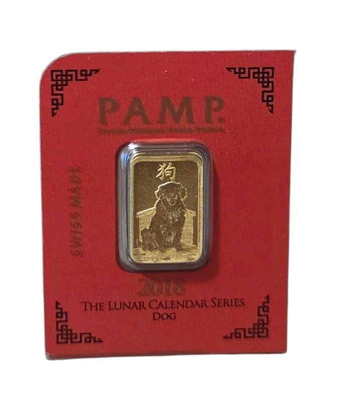 2018 Pamp Lunar Dog Gold Bar – 1g