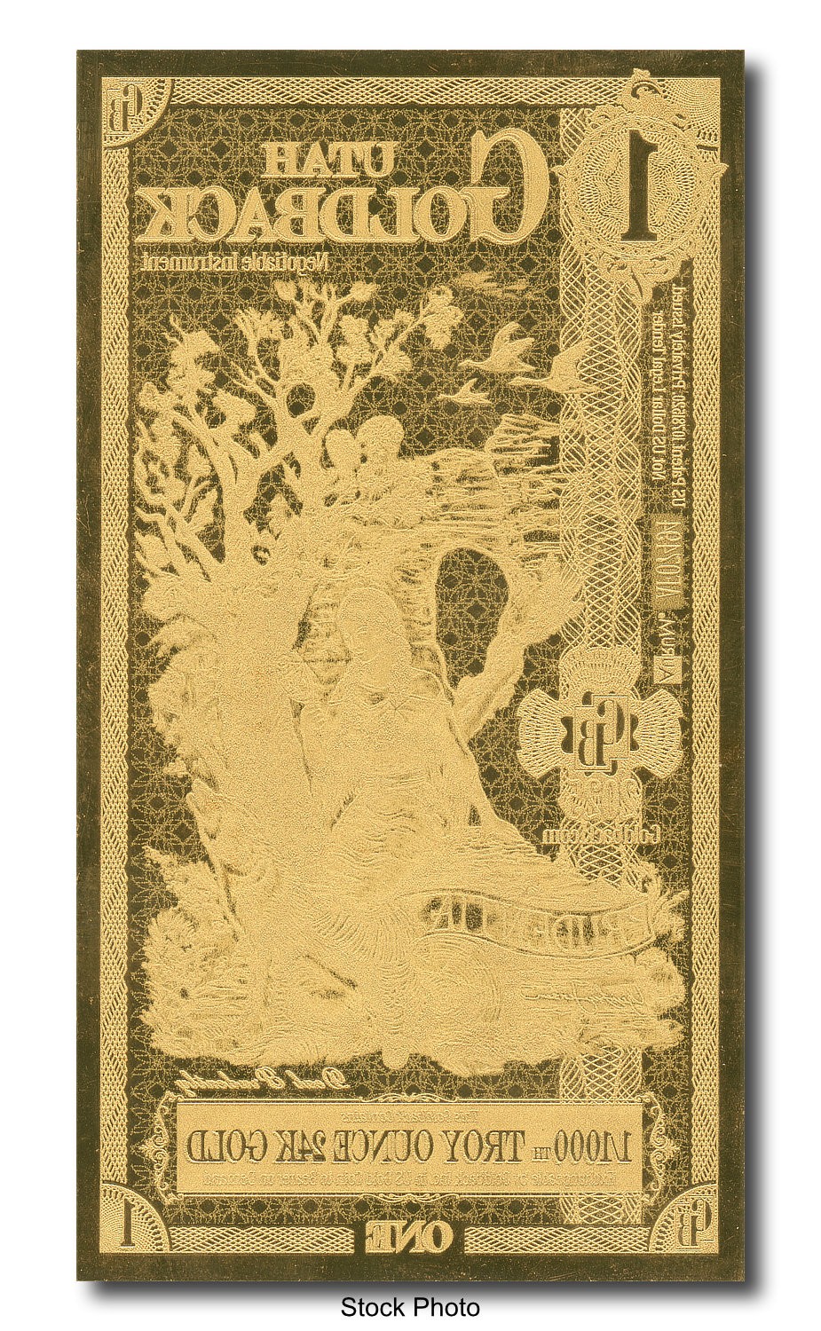 2025 Aurum 1 GB Utah 1/1000 oz 24K Gold Foil Note Limited Edition One Goldback