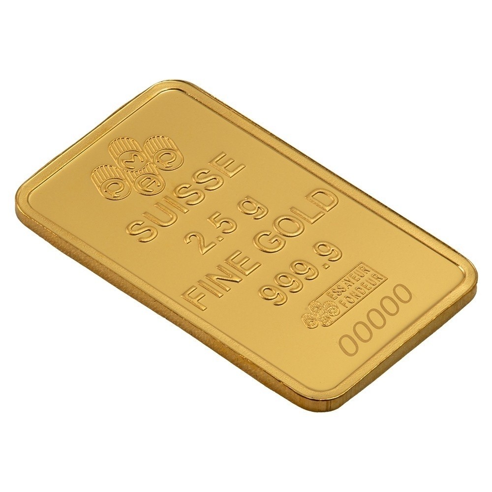 2.5 gram Gold Bar – PAMP Suisse Lady of Liberty (In Assay)