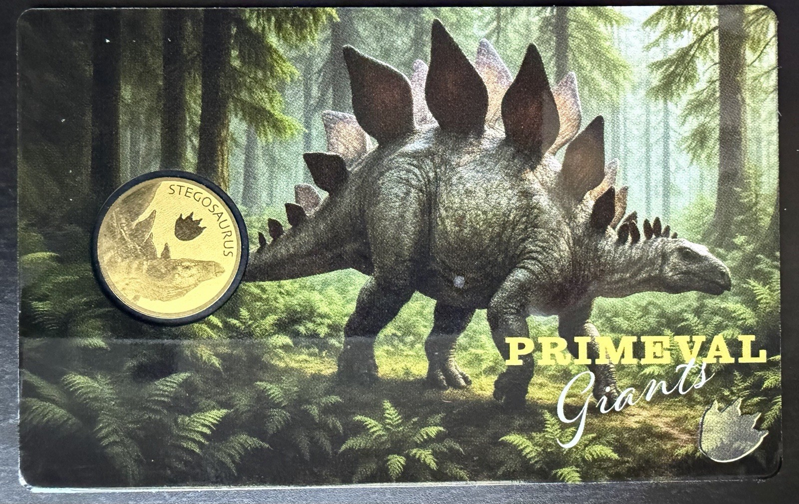 Stegosaurus Dinosaur Primeval Giants 1/1000 Oz Gold Coin