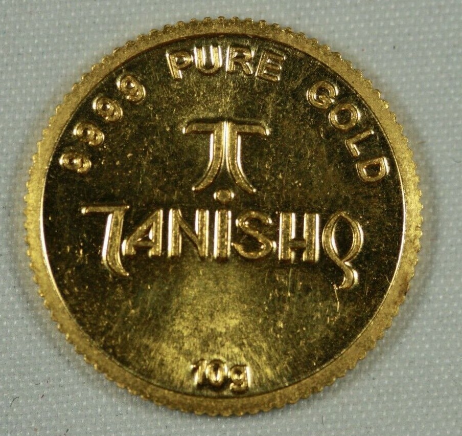10 gram Tanishq .999 India Gold. Modern Elephant Design. .32oz AGW.