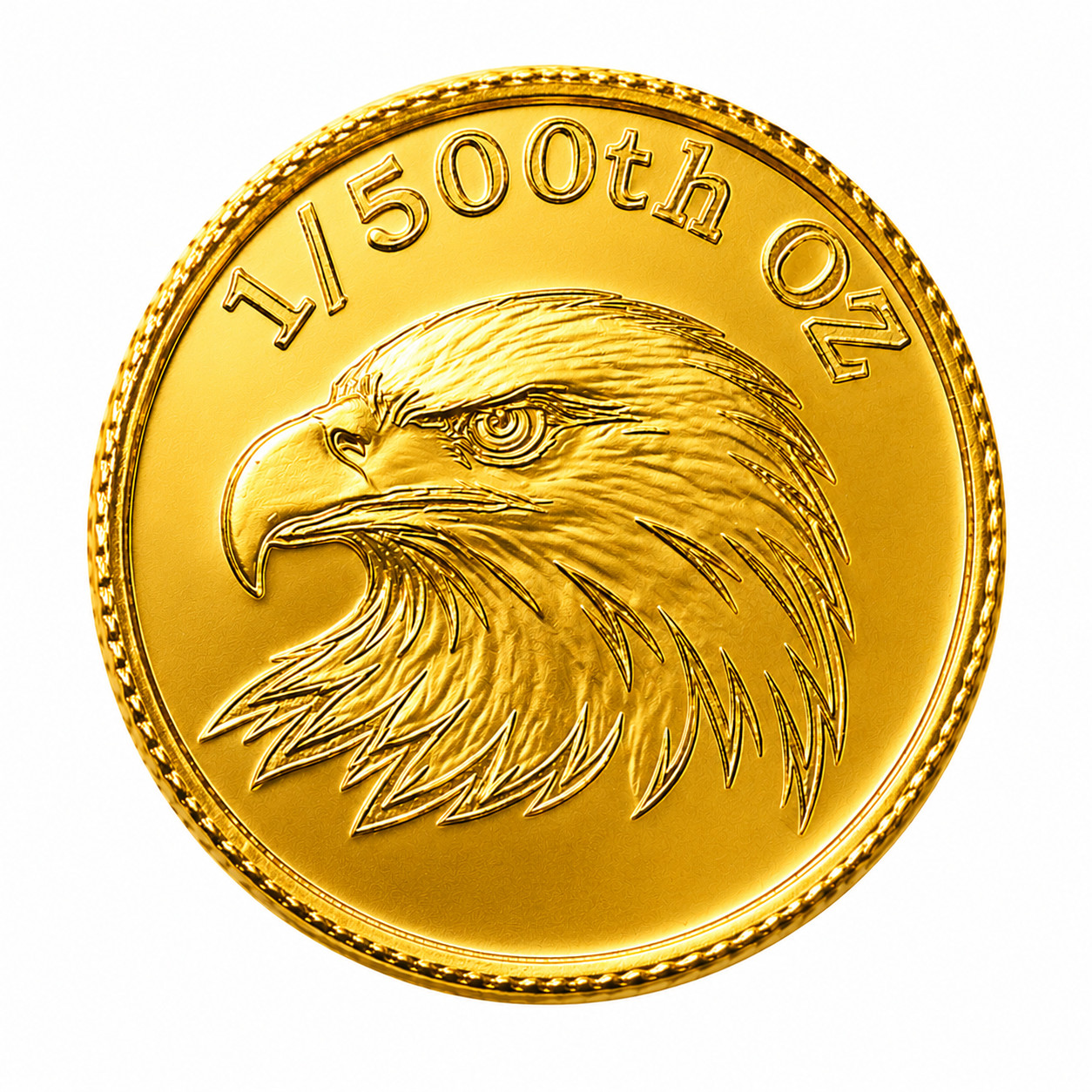 1/500 oz .9999 Fine Gold Round – Eagle Head (Sealed in Capsule)