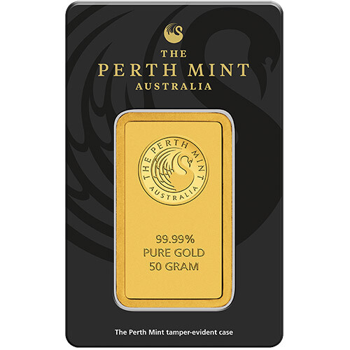 50 Gram Perth Mint Gold Bar (New w/ Assay)