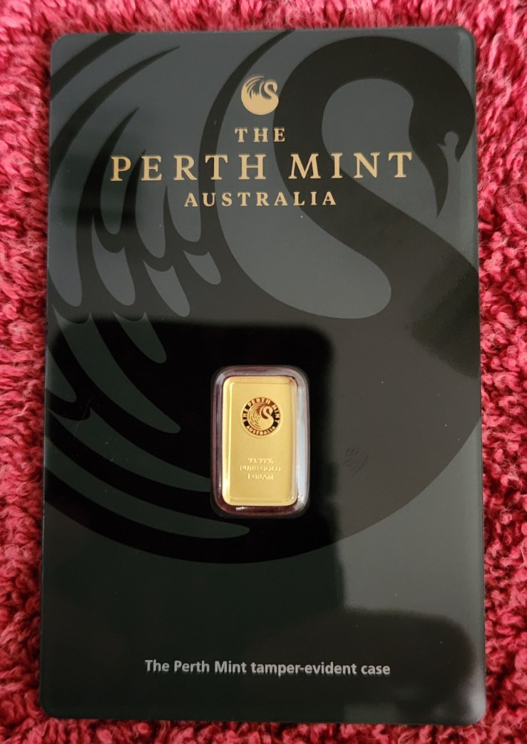 1 gram Gold Bar – Perth Mint – 99.99 Fine in Assay