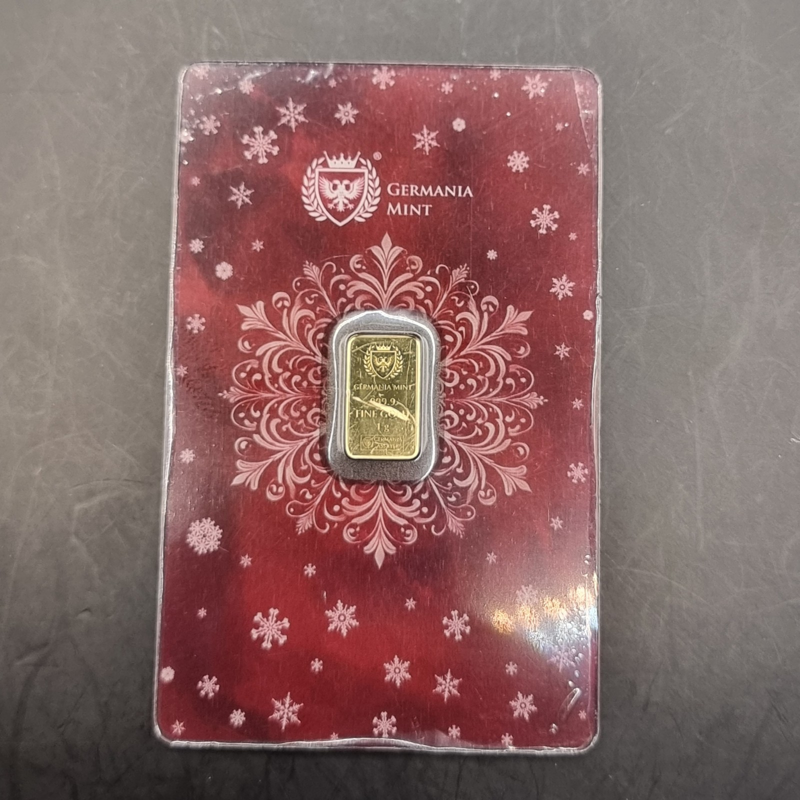Germania Mint 1g Fine Gold Bar 24 Karat Christmas Limited Edition