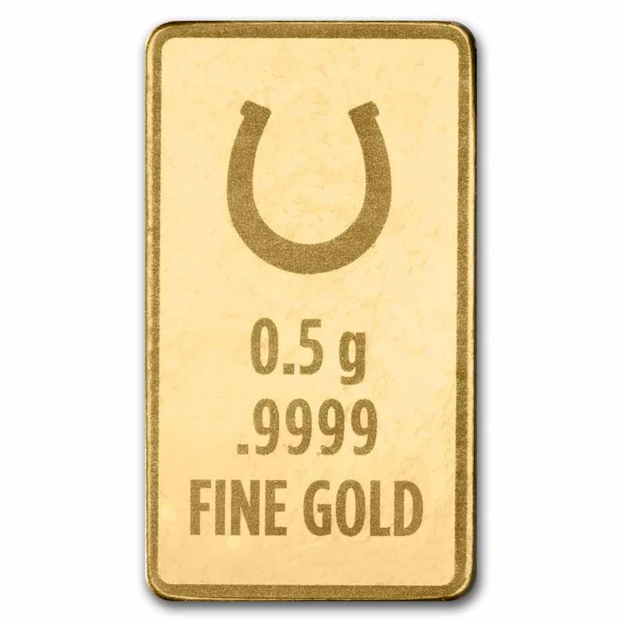 1/2 gram Gold Bar – Half Gram of Luck (Green Lucky Clover Card)