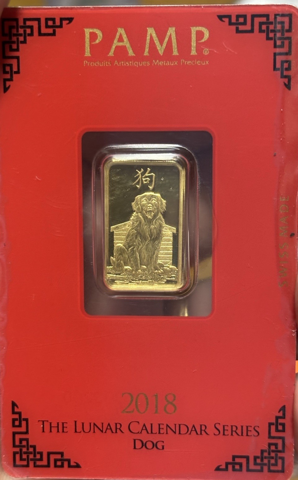 PAMP Suisse 5g Gold Year of the Dog – The Lunar Calendar Series in Assay