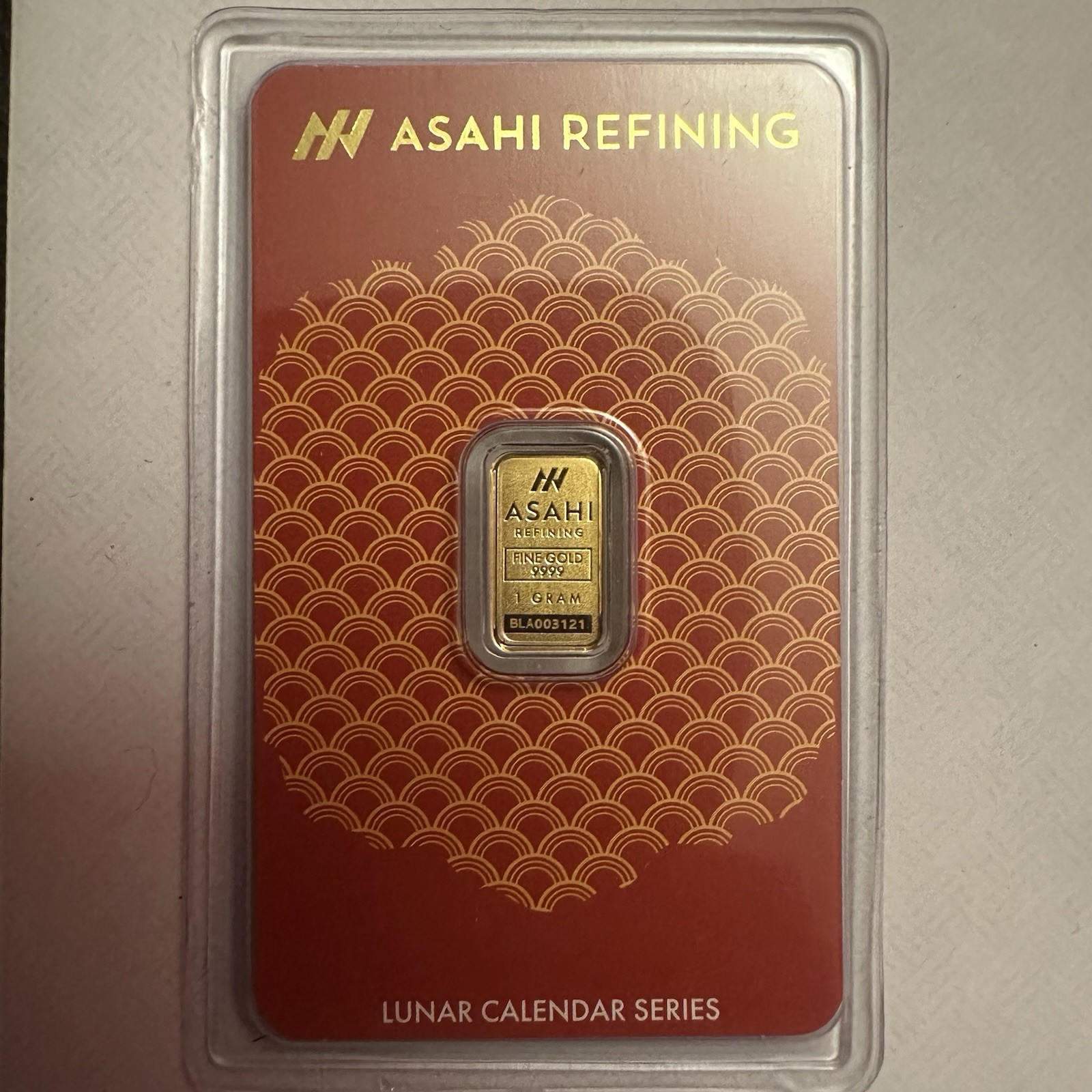 2025 Asahi 1g Gram Gold Lunar Year of the Snake Bar in Assay .9999 Fine
