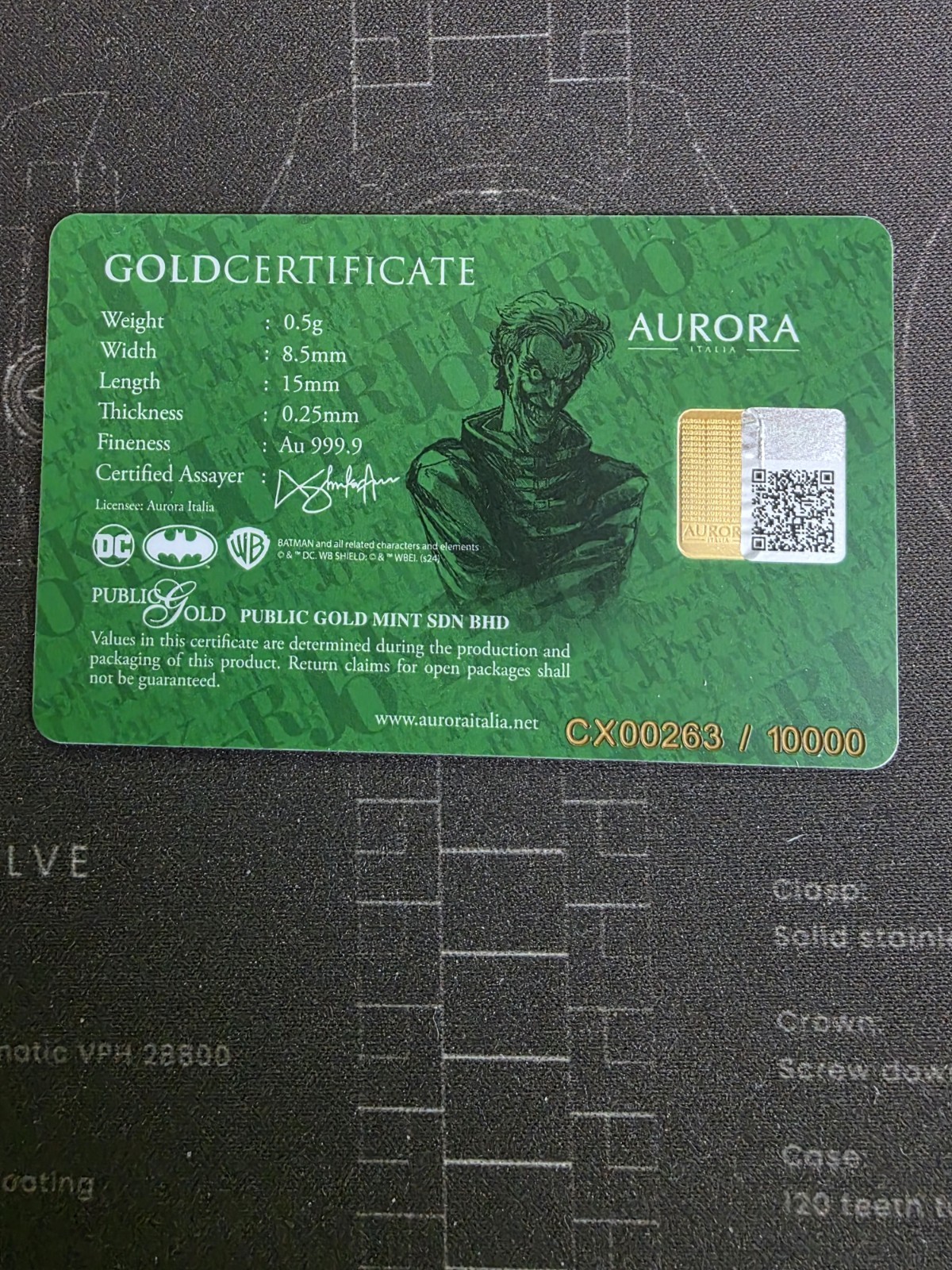 JOKER GOLD BAR 0.05gram 999.9