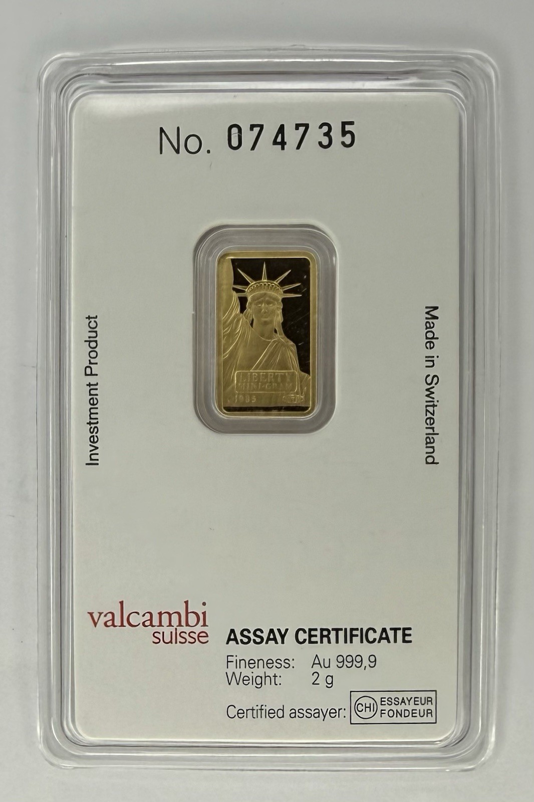 Credit Suisse 2g Gram 999.9 Fine GOLD ‼️VINTAGE Assay Card‼️