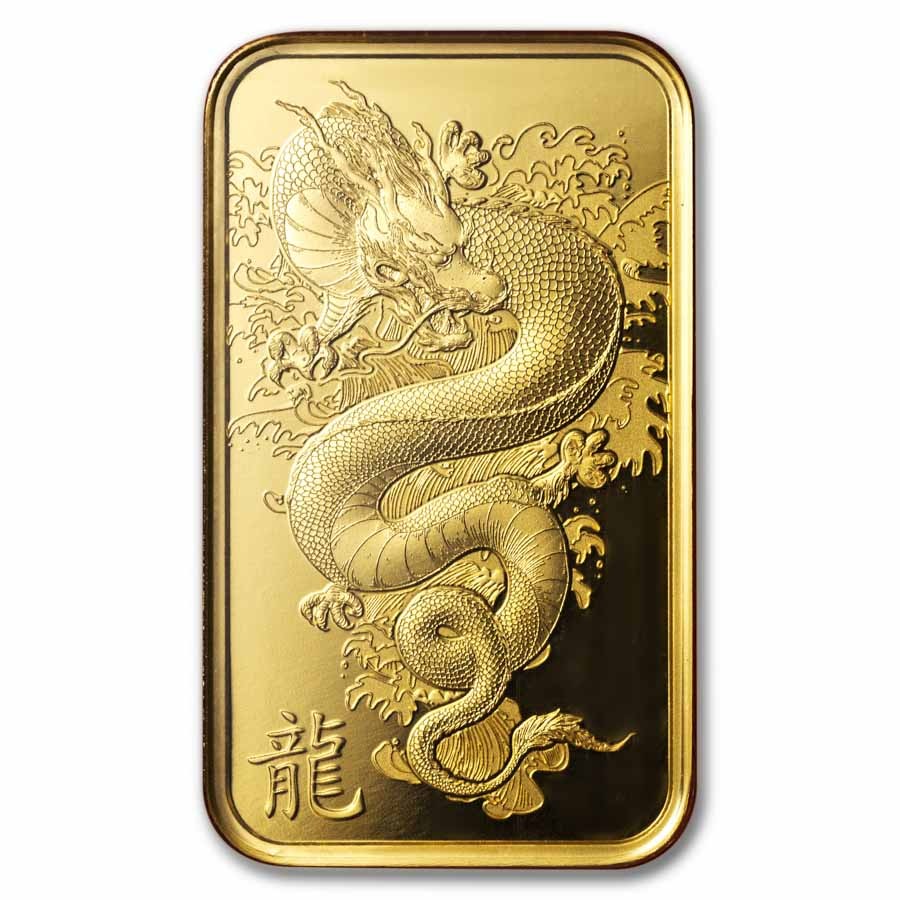 2024 1 oz Gold Bar – PAMP Lunar Legends Azure Dragon (In Assay) – SKU#284602