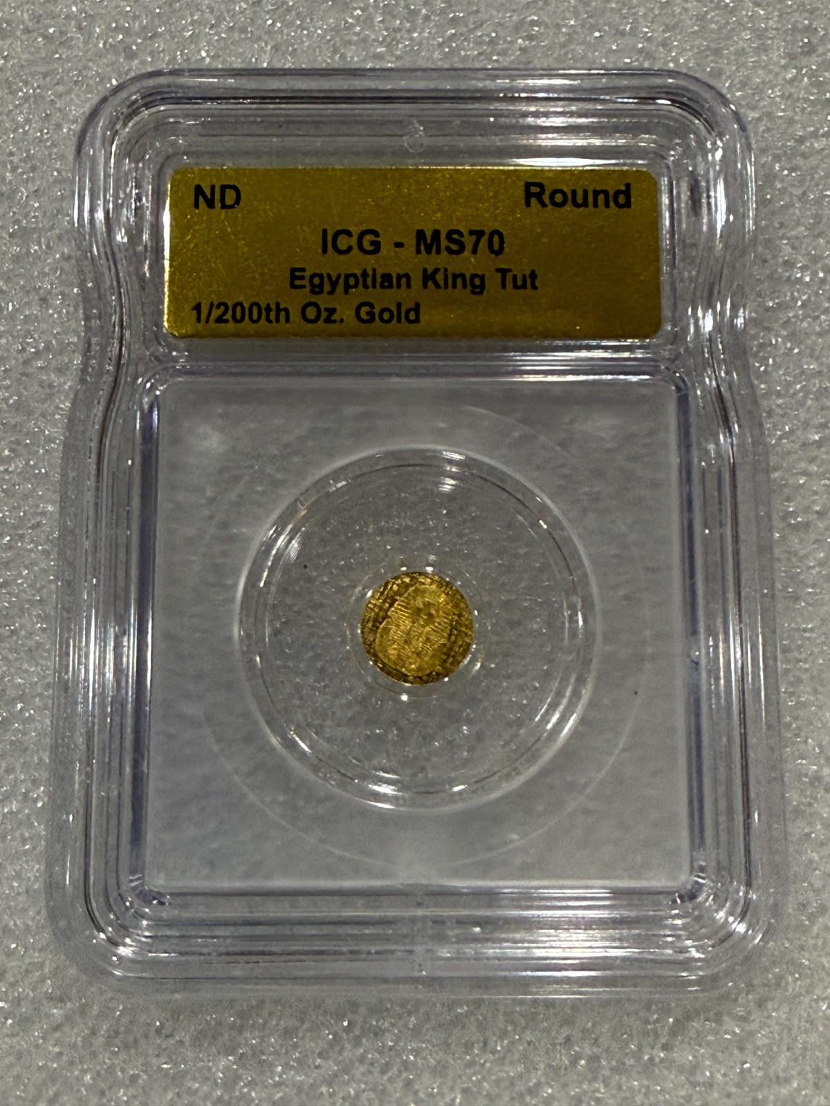 RARE .999 1/200 oz Gold Egyptian King Tut ICG MS70
