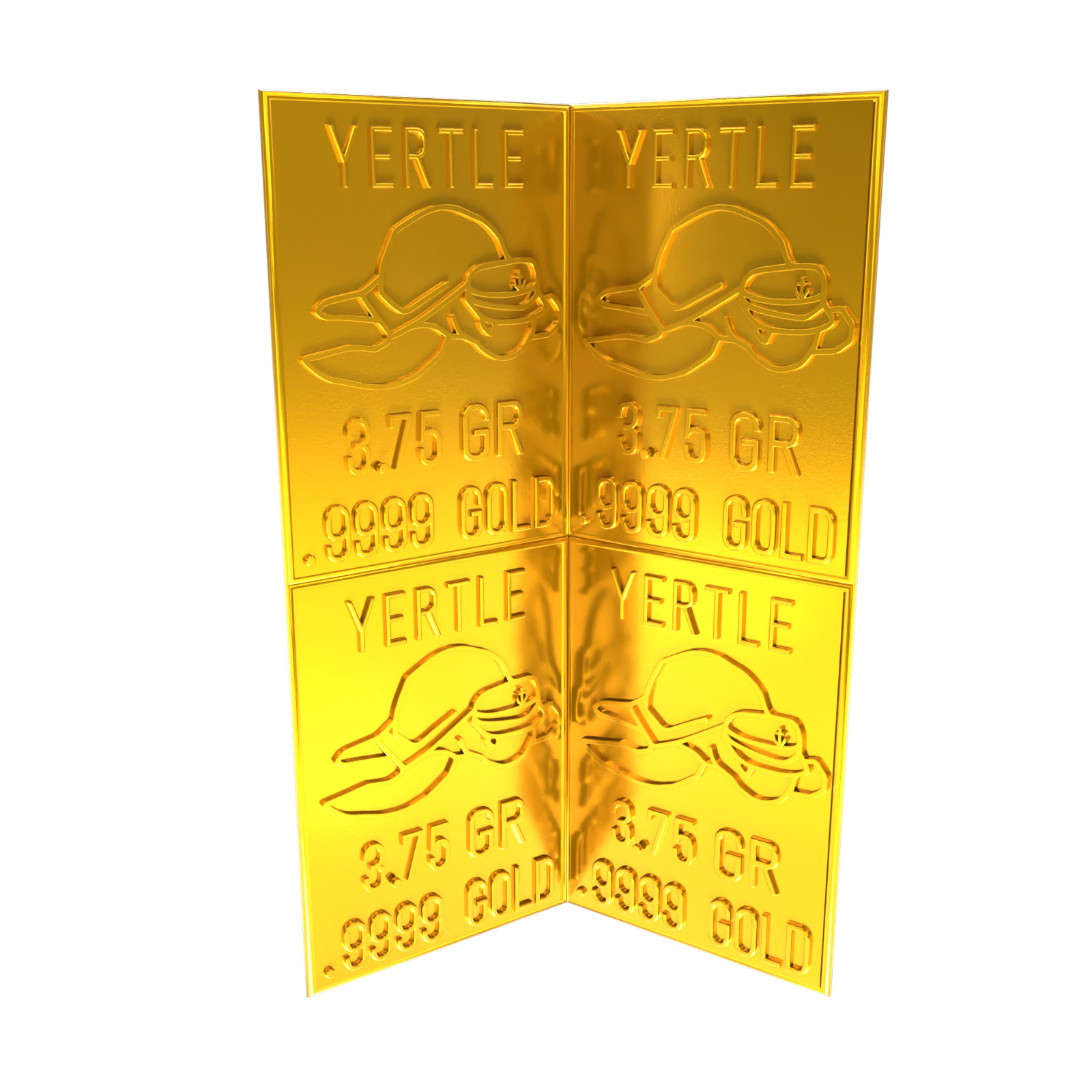 1 Gram Yertle The Turtle Gold Bar GR Bar Gold Bullion Precious Metal .9999 Gold