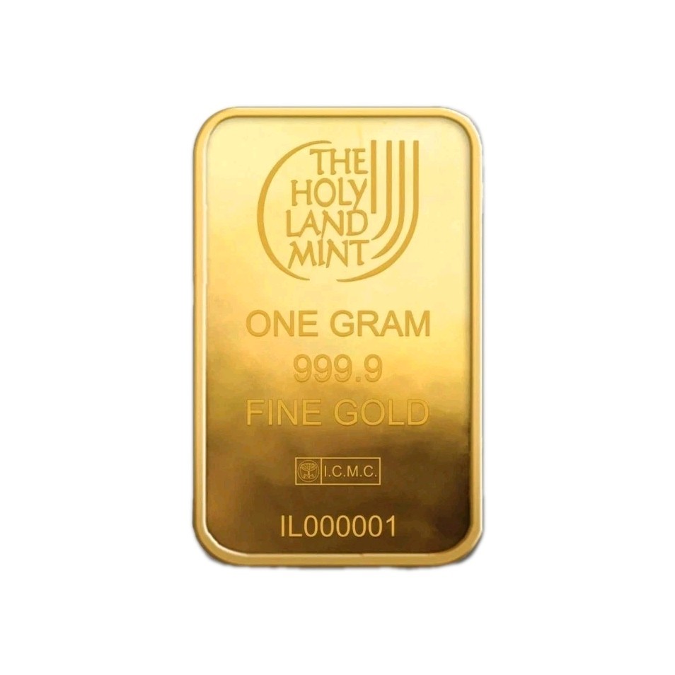 1g Gold Bar – Holy Land Mint – Dove of Peace – Israel Fine Gold 24 Carat